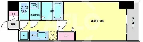 プランドール北浜【14階】の間取り