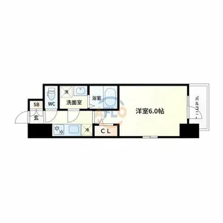 エスリード大阪フェリス【6階】の間取り