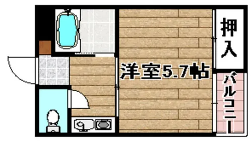 ハイツ富田【103号室】の間取り