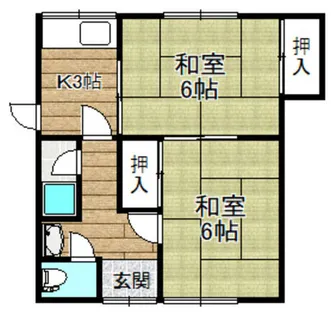 大阪府高槻市津之江町1丁目【テラスハウス】の間取り