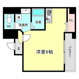 チェリーブロッサム弁天【201号室】の間取り