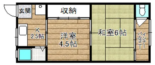 坂元コーポ【205号室】の間取り