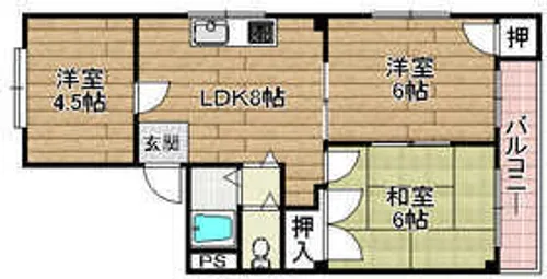 サンワライフマンション【401号室】の間取り