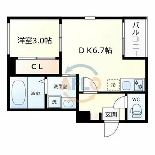 ハーモニーテラス巽西【2階】の間取り