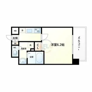 セオリー夕陽丘DOOR【5階】の間取り