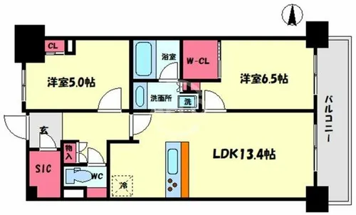 ザ・パークハビオ天満橋【14階】の間取り