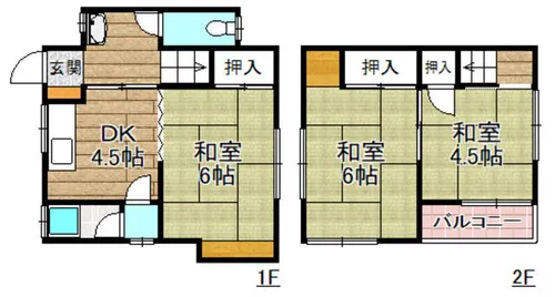 大阪府高槻市清福寺町【一戸建】の間取り