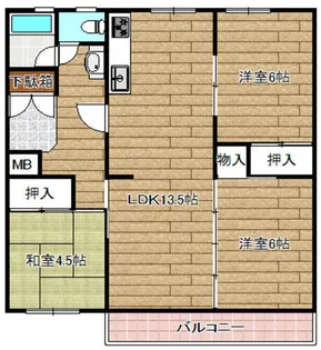 若山台住宅23号棟【2階】の間取り