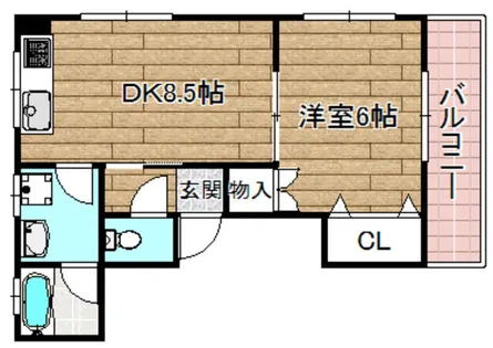 深沢ハイムB棟【2号室】の間取り