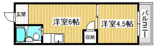 フロンティアハイツFUJIWARA【306号室】の間取り