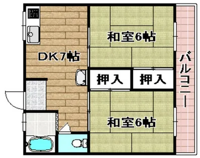 ハイツ陽光【2階】の間取り