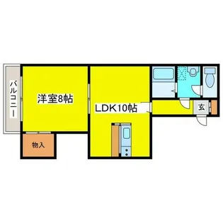 かたくりの里とうべつ 虹【10号室】の間取り