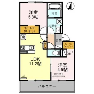 セジュール南耳原【305号室】の間取り