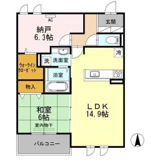 フェザント小野原【203号室】の間取り