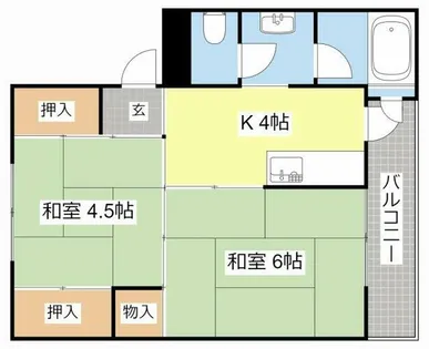 ビレッジハウス鳥居本2号棟【2階】の間取り