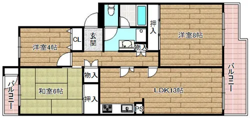 若山台第2住宅2号棟【3階】の間取り