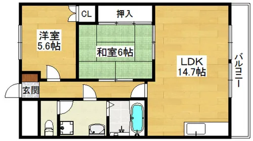 ウエストハイツP1【4階】の間取り