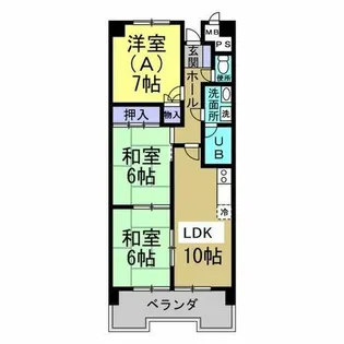 グランドヒルズ東海【2B号室】の間取り