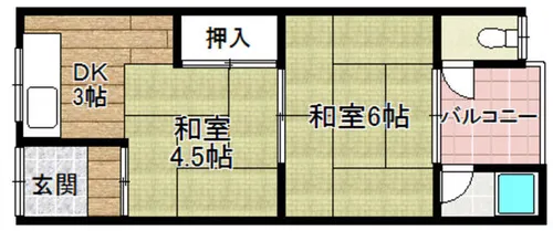 よすみコーポA棟【103号室】の間取り