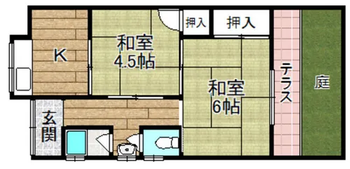 大阪府高槻市宮田町3丁目【テラスハウス】の間取り