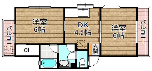 フラッツ石田【102号室】の間取り