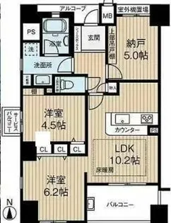 ディアステージ長堀【6階】の間取り