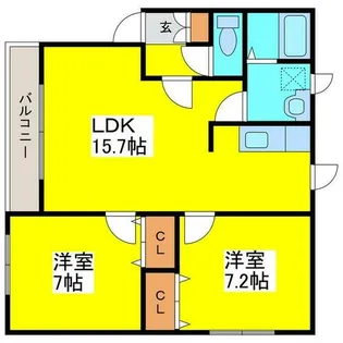 パールハイム45【201号室】の間取り