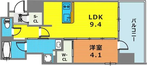 エステムコート新神戸II駅前山手【9階】の間取り