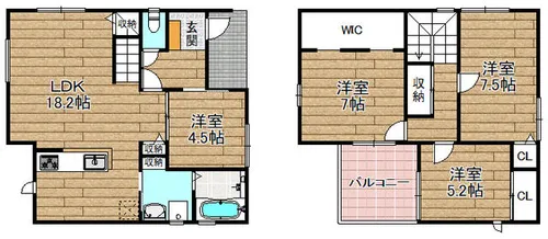 大阪府三島郡島本町広瀬1丁目【一戸建】の間取り