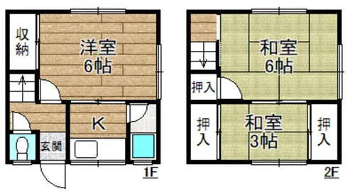 大阪府高槻市古曽部町1丁目【テラスハウス】の間取り