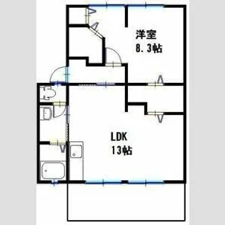 ハイツサンライフD【205号室】の間取り