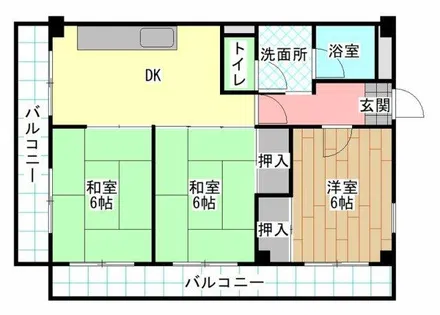 高峰グリーンマンション【1階】の間取り