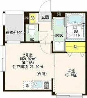 ハーモニーテラス八田Ⅲ【2階】の間取り