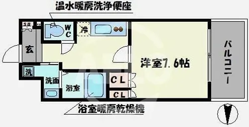 セオリー難波南プレミアム【12階】の間取り