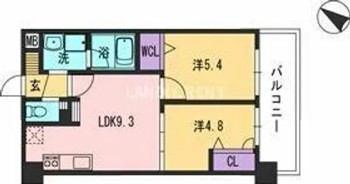 コンダクト福岡東【4階】の間取り