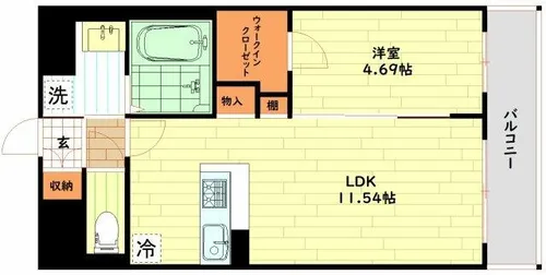 カーサレグラス福島野田【3階】の間取り