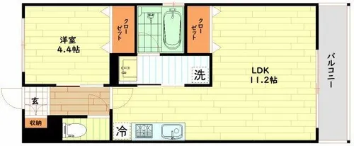 GLUCK MAISON/S-EBIE XI【6階】の間取り