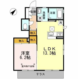 HEARTY’S ENT豆津 A棟【1階】の間取り