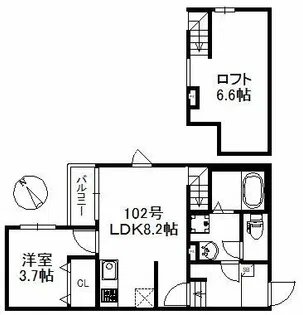 ソラーレ津福駅南【1階】の間取り