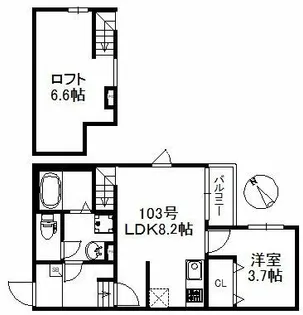 ソラーレ津福駅南【1階】の間取り