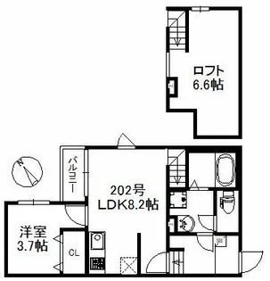 ソラーレ津福駅南【2階】の間取り