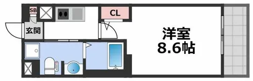 M’sマンション長栄寺【4階】の間取り
