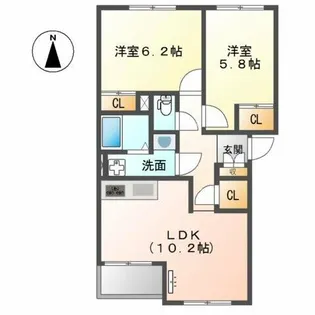 パークサイド住吉【1階】の間取り