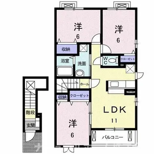 プリムローズ ウエスト【2階】の間取り