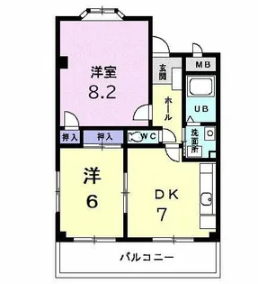 パークウエストⅡ【3階】の間取り