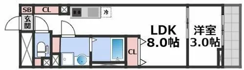 S-MOVE緑橋Ⅱ【1階】の間取り