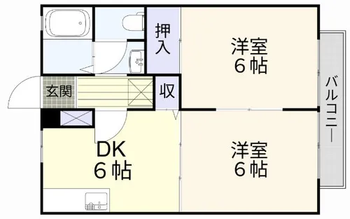 ビーラインTAHARA【101号室】の間取り