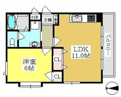 アルシュ甲子園口【3階】の間取り