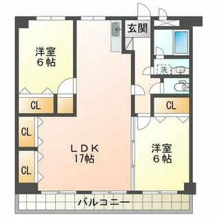 シャトー北別府【2階】の間取り