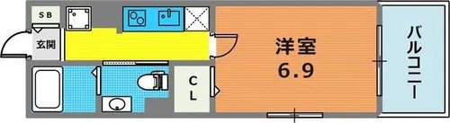 アルファレガロ兵庫【606号室】の間取り
